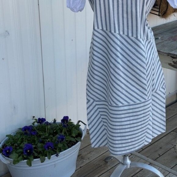 Blue Striped Cotton sundress or (jumper dress) - Picture 3 of 3